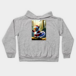 VERY HAPPY FATHER CHRISTMAS SQUIRREL Kids Hoodie